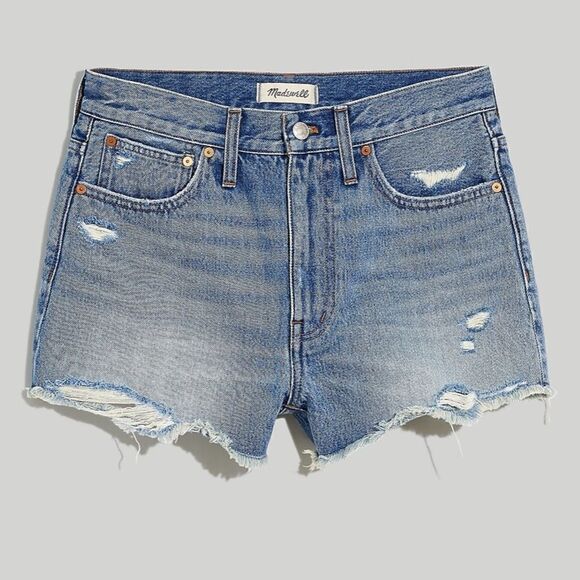 Madewell size 25 new Relaxed Denim Shorts in Renfield Wash Destructed Edition - Picture 2 of 9